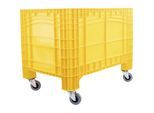 Großbehälter, Inhalt 535 l, 4 Lenkrollen, davon 2 mit Feststeller, gelb kaiserkraft