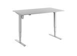 Schreibtisch Atlanta, elektrisch höhenverstellbar, gerade, BxT 1400 x 800 mm, lichtgrau/weiß kaiserkraft