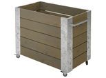 Pflanzkasten mit Rollen, HxBxT 700 x 870 x 500 mm, graubraun kaiserkraft