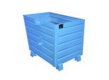 eurokraft pro Kippbehälter, stapelbar, Volumen 0,7 m³, blau RAL 5010