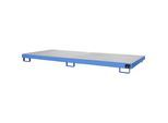 eurokraft pro Regal-Bodenwanne, 240 l Auffangvolumen, LxBxH 3250 x 1300 x 195 mm, mit Gitterrost, lichtblau