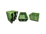 Palettenbehälter, aus HDPE, LxBxH 1200 x 1000 x 790 mm, 3 Kufen, geschlitzt, grün kaiserkraft