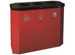 Wertstoffsammler Sixco smart, Volumen 3 x 45 l, rubinrot kaiserkraft