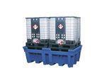 PE-Auffangwanne für Tankcontainer IBC/KTC, Auffangvolumen 1000 l, für 2 Container, mit PE-Stellfläche kaiserkraft