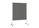 magnetoplan Kommunikationswand, mobil, doppelseitig, Filz grau