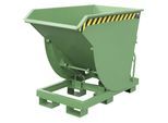 eurokraft pro Kippbehälter, schmale Ausführung, Volumen 1,0 m³, Traglast 3000 kg, resedagrün RAL 6011