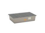 CEMO GFK-Boden-Auffangwanne, 2 x 200-l-Fass, mit Zulassung, mit GFK-Gitterrost