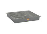CEMO GFK-Boden-Auffangwanne, 4 x 200-l-Fass, ohne Zulassung, mit GFK-Gitterrost