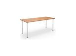 Mehrzwecktisch DUO-C, gerade Platte, HxT 700 - 800 x 800 mm, Breite 1800 mm, Buche, weiß kaiserkraft