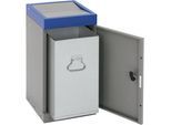 Wertstoffsammler mit Flügeltür, einzeln, Volumen 30 l, Deckelfarbe Blau kaiserkraft