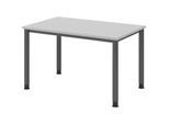 Schreibtisch, HxT 685 - 810 x 800 mm, 4 Rundrohrbeine, Breite 1200 mm, graphit / lichtgrau kaiserkraft