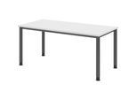 Schreibtisch, HxT 685 - 810 x 800 mm, 4 Rundrohrbeine, Breite 1600 mm, graphit / weiß kaiserkraft