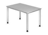 Schreibtisch, HxT 685 - 810 x 800 mm, 4 Rundrohrbeine, Breite 1200 mm, alusilber / lichtgrau kaiserkraft