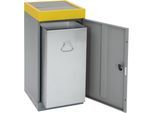 Wertstoffsammler mit Flügeltür, einzeln, Volumen 70 l, Deckelfarbe Gelb kaiserkraft