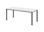 Schreibtisch, HxT 685 - 810 x 800 mm, 4 Rundrohrbeine, Breite 1800 mm, graphit / weiß kaiserkraft