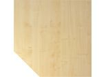 Verkettung, Eckplatte 1200 x 1200 mm, Fuß höhenverstellbar, alusilber / Ahorn kaiserkraft