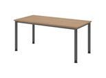 Schreibtisch, HxT 685 - 810 x 800 mm, 4 Rundrohrbeine, Breite 1600 mm, graphit / Nussbaum kaiserkraft
