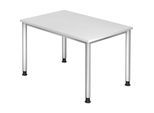 Schreibtisch, HxT 685 - 810 x 800 mm, 4 Rundrohrbeine, Breite 1200 mm, alusilber / weiß kaiserkraft