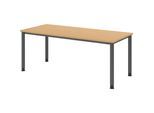 Schreibtisch, HxT 685 - 810 x 800 mm, 4 Rundrohrbeine, Breite 1800 mm, graphit / Buche kaiserkraft