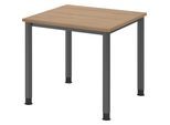 Schreibtisch, HxT 685 - 810 x 800 mm, 4 Rundrohrbeine, Breite 800 mm, graphit / Nussbaum kaiserkraft