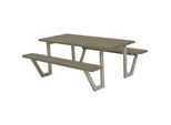 Gruppensitzbank für 6 Personen, Länge 1770 mm, Nadelholz, graubraun kaiserkraft