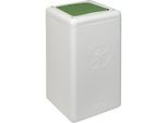 Wertstoffsammler BrickBin mit Deckel, Inhalt 65 l, weiß/grün kaiserkraft