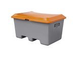 CEMO Streugutbehälter aus GfK, Volumen 400 l, ohne Entnahmeöffnung, unterfahrbar, Behälter grau