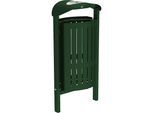 PROCITY Abfallkorb SILAOS® mit Ascher, Stahlblech, zum Einbetonieren, grün