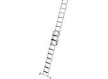 MUNK Stufen-Schiebeleiter, 2-teilig, nivello®-Traverse und Trittauflage clip-step, 18 Stufen