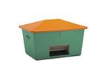 CEMO Streugutbehälter aus GfK, Volumen 1100 l, mit Entnahmeöffnung, Behälter grün