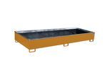 eurokraft pro Regal-Bodenwanne mit PE-Einsatz, 1000 l Auffangvolumen, LxBxH 3265 x 1315 x 385 mm, orange