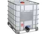 IBC-Container RECOBULK, UN-Zulassung, Volumen 1000 l, auf Stahlrahmen-Palette, NW Öffnung 150 mm / NW Auslauf 80 mm kaiserkraft