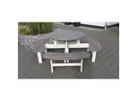 Gruppensitzbank, rund, Tisch-Ø 1100 mm, weiß / grau kaiserkraft