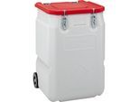 CEMO Gefahrstoff-Sammelbehälter Mobil-Box, Volumen 250 l, LxBxH 600 x 600 x 890 mm, rot