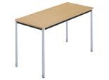 Rechtecktisch, Vierkantrohr verchromt, BxT 1200 x 600 mm, Buche natur kaiserkraft
