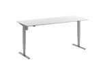 Schreibtisch Atlanta Trend, elektrisch höhenverstellbar, gerade, BxT 2000 x 800 mm, weiß/silber kaiserkraft