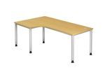Freiformtisch, HxBxT 760 x 2000 x 1200 mm, alusilber / Buche-Dekor kaiserkraft