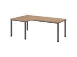 Freiformtisch, HxBxT 760 x 2000 x 1200 mm, graphit / Nussbaum kaiserkraft