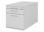 eurokraft pro Rollcontainer, 1 Utensilienschub, 1 Materialschub, 1 Hängeregistratur, Tiefe 800 mm, lichtgrau