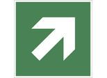 Rettungswege, Richtungsangabe schräg, nur in Verbindung mit Rettungszeichen, VE 10 Stk, Kunststoff, 200 x 200 mm kaiserkraft