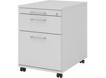 eurokraft pro Rollcontainer, 1 Utensilienschub, 1 Materialschub, 1 Hängeregistratur, Tiefe 580 mm, lichtgrau