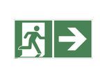 Rettungswege, rechts, VE 10 Stk, Kunststoff, 400 x 200 mm kaiserkraft
