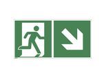 Rettungswege, rechts abwärts, VE 10 Stk, Aluminium, 300 x 150 mm kaiserkraft