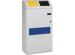 VAR Wertstoffsammelschrank, 3-fach-Sammler, Volumen 100 Liter, lichtgrau