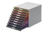 DURABLE Schubladenbox VARICOLOR®, HxBxT 292 x 280 x 356 mm, 10 Schubladen, grau
