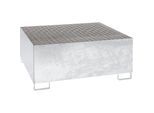 eurokraft pro Stahl-Auffangwanne für Tankcontainer IBC / KTC, LxBxH 1460 x 1460 x 630 mm, Auffangvolumen 1000 l, feuerverzinkt