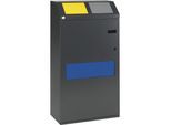 VAR Wertstoffsammelschrank, 3-fach-Sammler, Volumen 100 Liter, eisenglimmer
