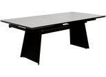 Esstisch MCA FURNITURE "MOLINARA Auzugtisch 200-290cm hellgrau", grau (hellgrau, schwarz matt lackiert, hellgrau), B:200cm H:76cm T:100cm, Keramik / Sicherheitsglas schwarz lackiert / 13 mm;Gestell: Metall, schwarz matt lackiert, Tische, Esstisch, Keramik, Metall, Stirnauszug, ausziehbar, 10-12 Personen