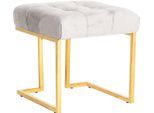 Kayoom Polsterhocker "Hocker Rarity 125, Edler Touch durch goldenes Gestell" 1 Stk. tlg. eckig, samtweich, gesteppt, mit Zierknöpfen, Edelstahlgestell