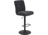 Barhocker HELA "LENI", schwarz (anthrazit, schwarz), B:44cm H:102cm T:57cm, 92% Polyester;8% Polyamid, Hocker, Barhocker, Komfortsitz mit Federkorb